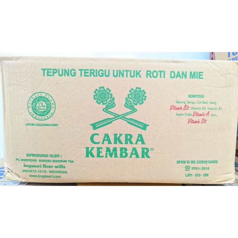 

Bogasari Cakra Kembar Tepung Terigu 1 Dus