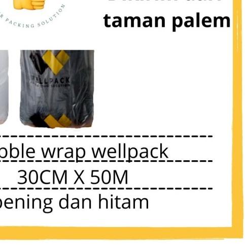 

Plastik Bubble wrap hitam dan bening wellpack uk 30cm x 50m - Hitam