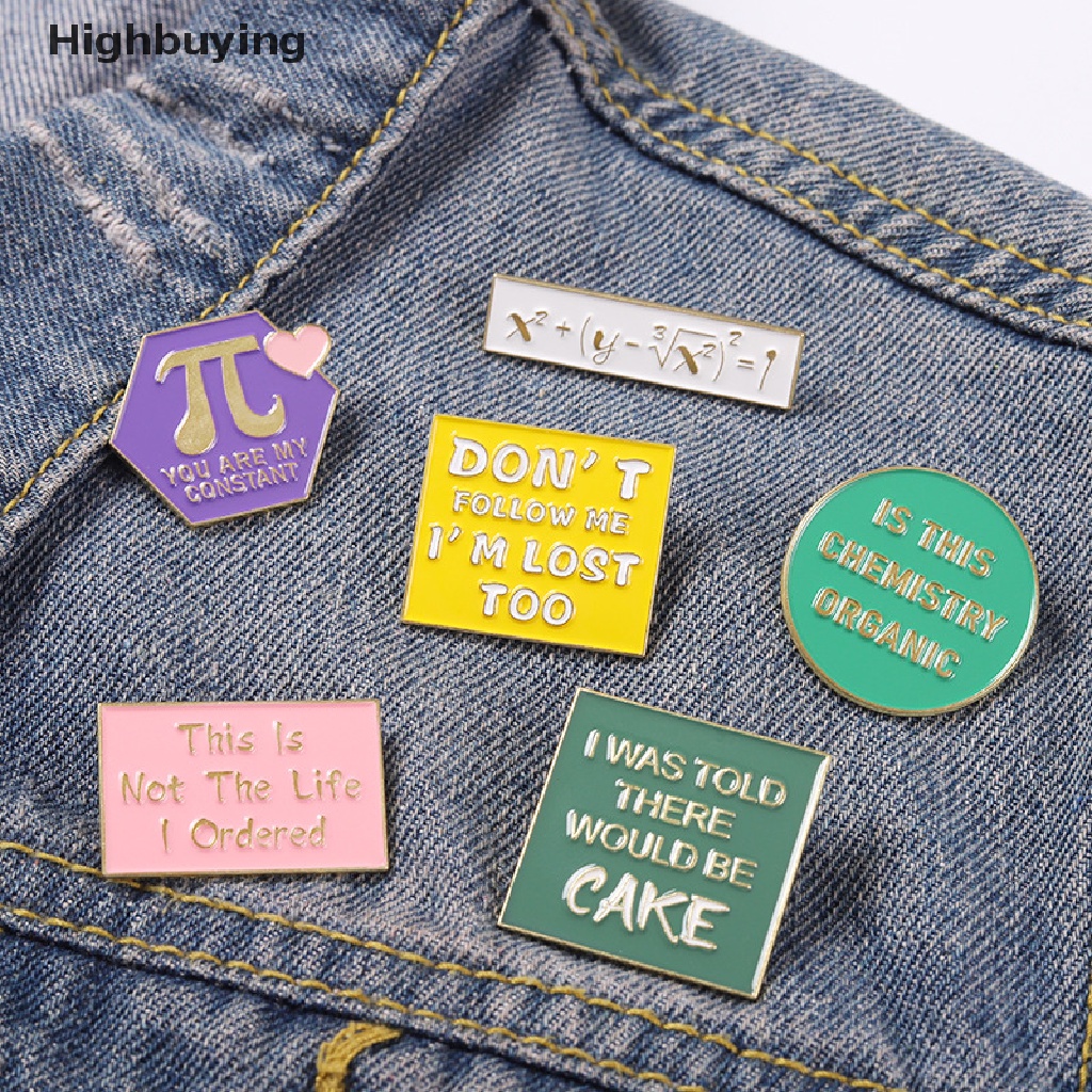 Bros Pin Enamel Desain Equation Geometris Bahan Alloy Untuk Aksesoris Pakaian Ransel Glory