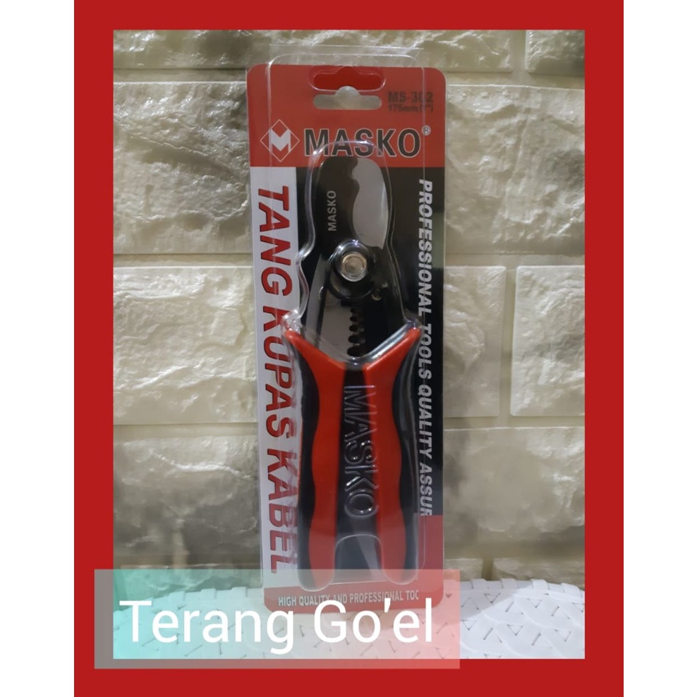 MASKO TANG KUPAS KABEL / POTONG MERAH 302 CUTTER PLIER KABEL WIRE