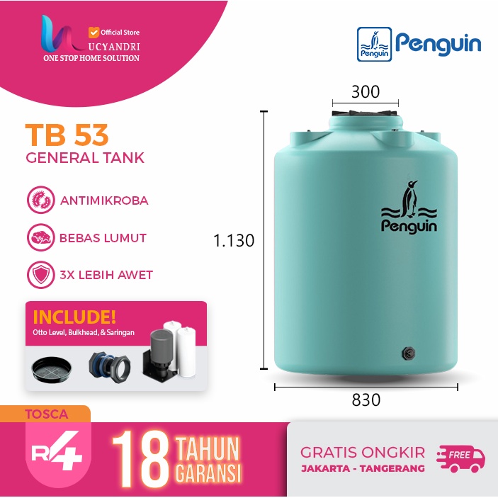 Tangki Air, Tandon Air, Toren Air, Penguin TB 53, 520 L