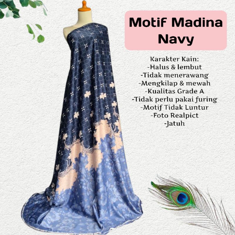 Kain Dr Silk Mengkilap Motif Madina harga setengah meter