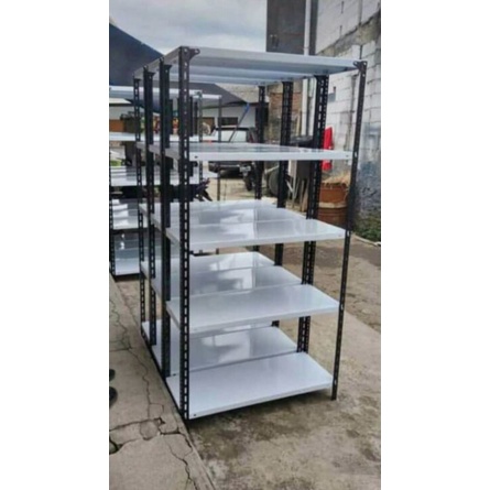 rak besi 5 susun// RAK BESI PLAT TIANG SIKU// 100*40*200