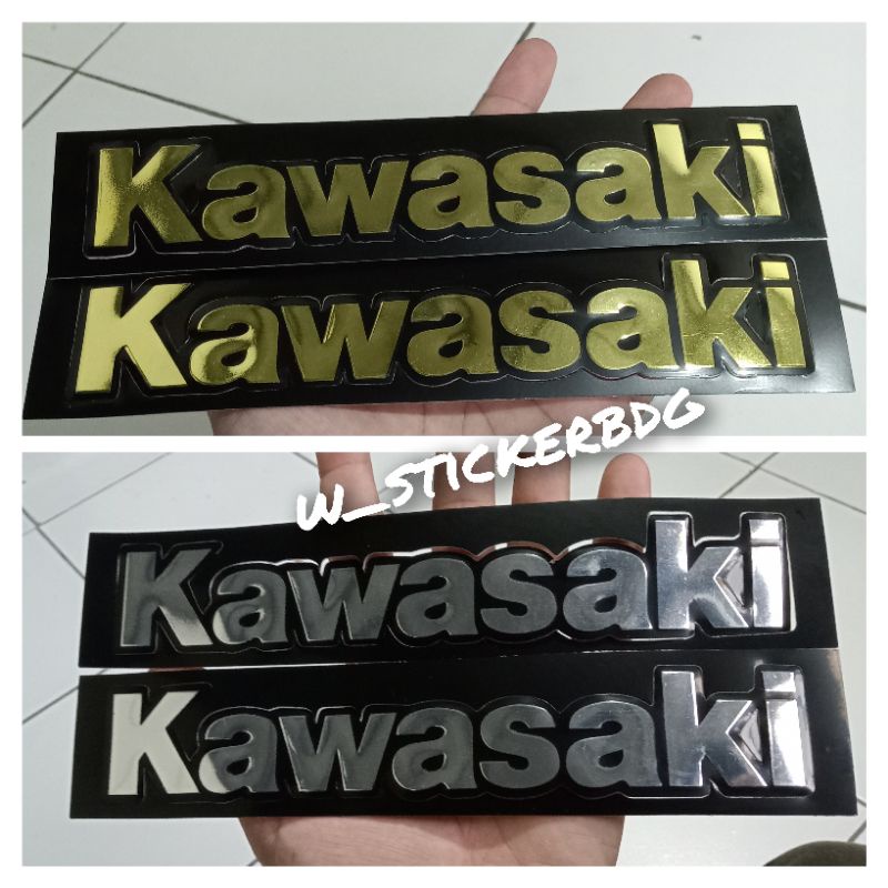 Stiker Timbul Stiker Embos Tulisan Kawasaki Sepasang