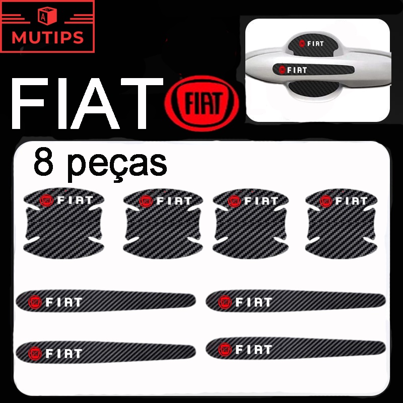 8pcs Stiker Gagang Pintu Mobil Anti Gores Bahan Carbon Fiber Untuk Uno Toro 500 Bravo Punto Palio Argo Stilo Strada Mobi