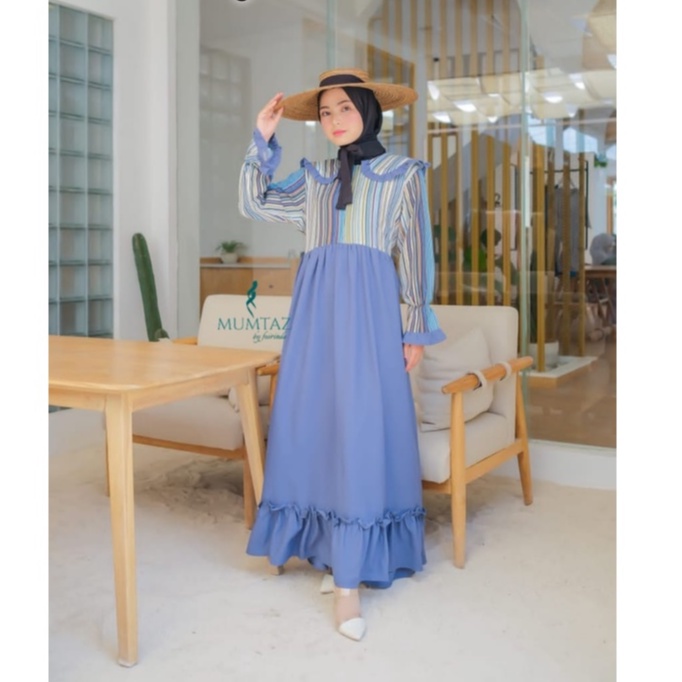 Gamis amora amoora yuki korean style Itycrepe sovia reyna ori mumtaz semiwoll mix itycrepe square diy estetik model