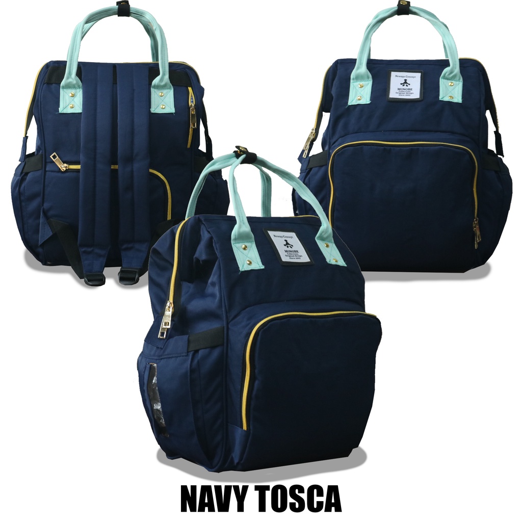Tas Ransel Diaper Bag MONOBE Bahan Nylon Robin / Tas Bayi Premium