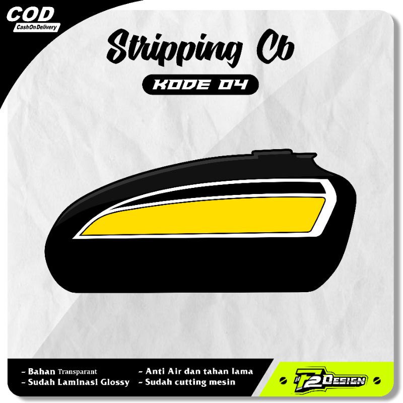 STIKER TANGKI CB POLOS CB BATIK STRIPING CB 125 CB 100 CB GLATIK kode 04