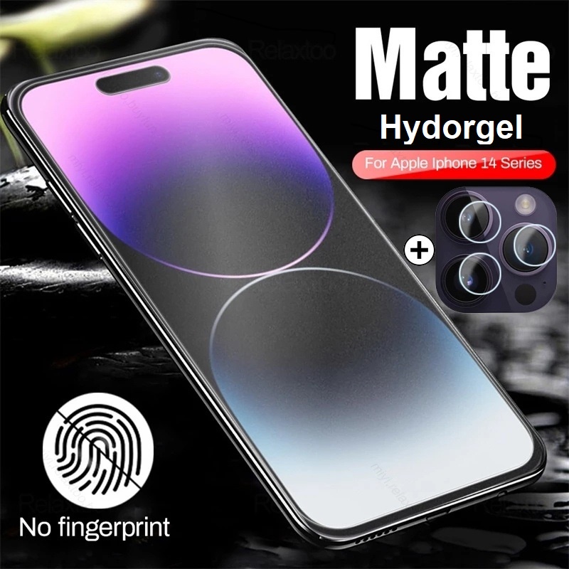 Pelindung Layar Iphone 13 Mini Iphone 13 Iphone 13 Pro Iphone 13 Pro Max Iphone 14 Iphone 14 Plus Iphone 14 Pro Iphone 14 Pro Max paket 2 in 1 hydrogel Matte Premium