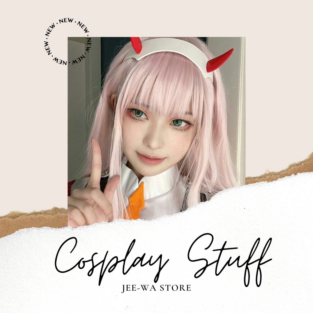 Jual [ JEEWA ] Zero Two Bando Rambut Wig Headband Cosplay Costume