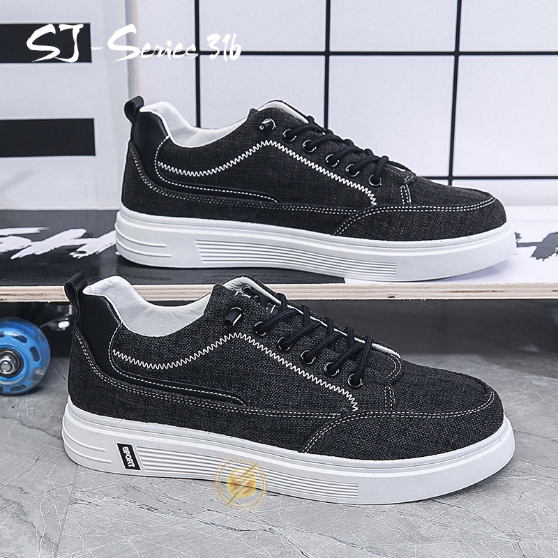 [JWALK] Sepatu Sneakers Pria Nyaman Buat Nongkrong Tali Elastis Series 4 Kualitas Import Premium -316