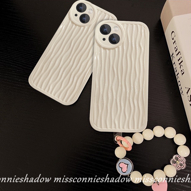 Case Lensa Bulat Motif Riak Air Dengan Gelang Untuk iPhone 7 8 Plus XR 11 12 13 14 Pro Max 14 Plus 11Pro Max X XS Max