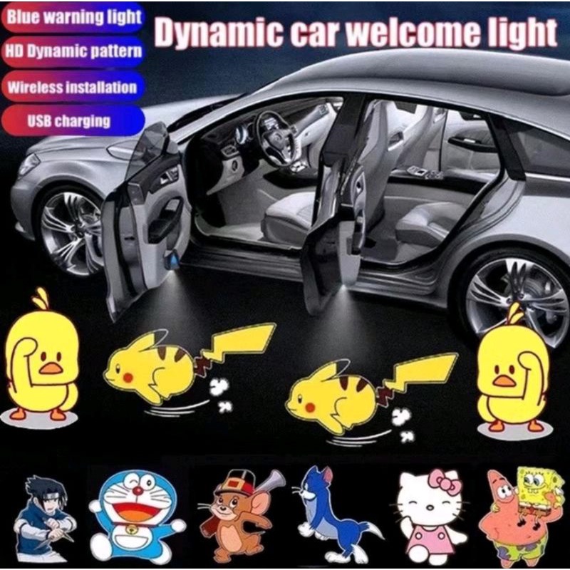 Lampu Red Logo Motor Listrik / Lampu Red Logo Pintu Mobil Laser / Projektor Wireless Otomatis Car Welcome Door / Kartun Dinamis