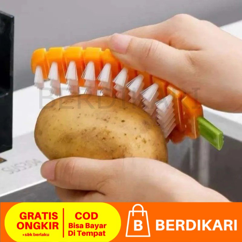 Sikat Kentang Ubi Sayuran Buah / Sikat Pembersih Sayuran Dan Buah Bentuk Wortel / Sikat Buah Sayur Multifungsi