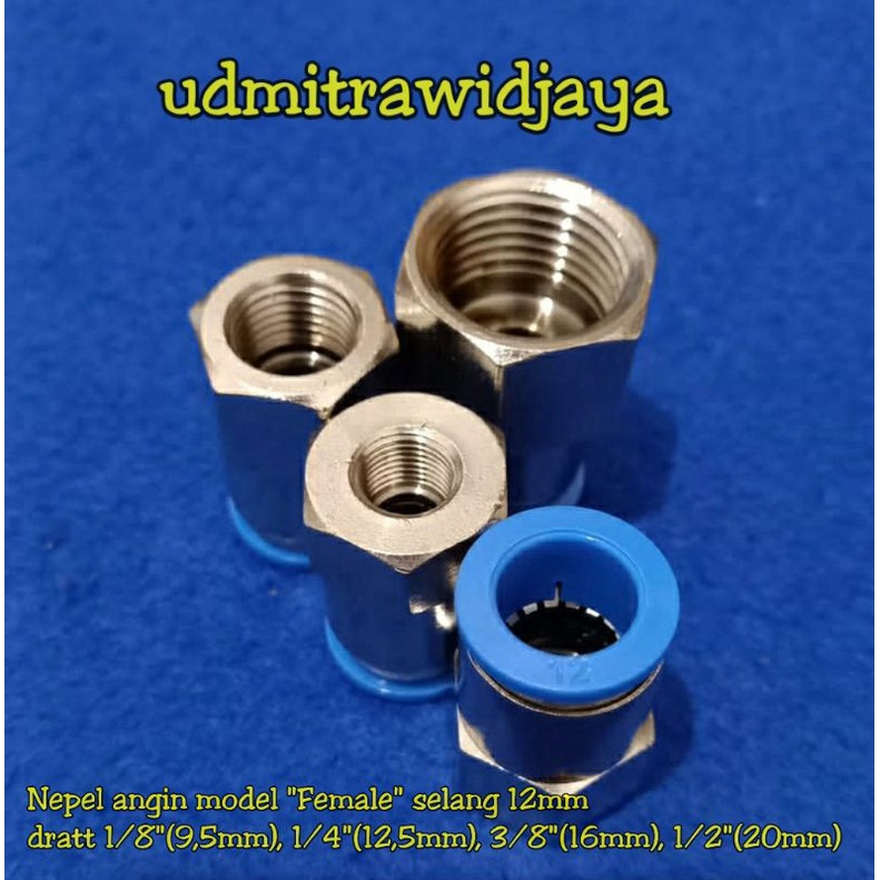 Fitting pneumatic  / sambungan selang angin 12mm Model Female dratt 1/8 , 1/4 , 3/8 , 1/2  sambungan selang klakson model female nepel angin type MPCF dratt nepel angin air nepel angin truk fuso double kabin neple angin sambungan angin type Spcf