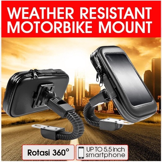 Phone Holder Motor Waterproof Tempat dudukan Hp di stang SPION Sepeda Anti Air Stand Handphone Kereta NB18/Jual Bike Cycle Sepeda Bracket HP GPS Sepion Anti Tahan air bisa setting jarak jauh nya Oppo Vivo Samsung Realme iPhone Xiaomi Redmi Mi Infinix