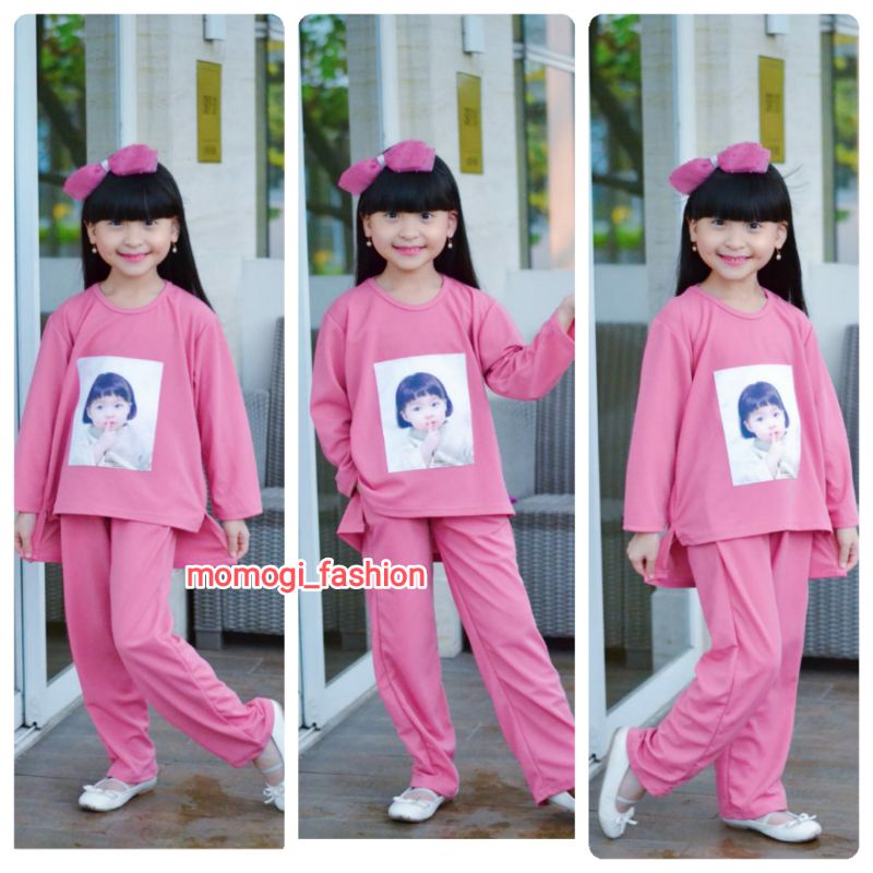 MOMOGI- SETCEL VIRAL ANAK VOXY PREMIUM / SETCEL PRINTING KARAKTER MUKA KOREA / Usia 5-10thn