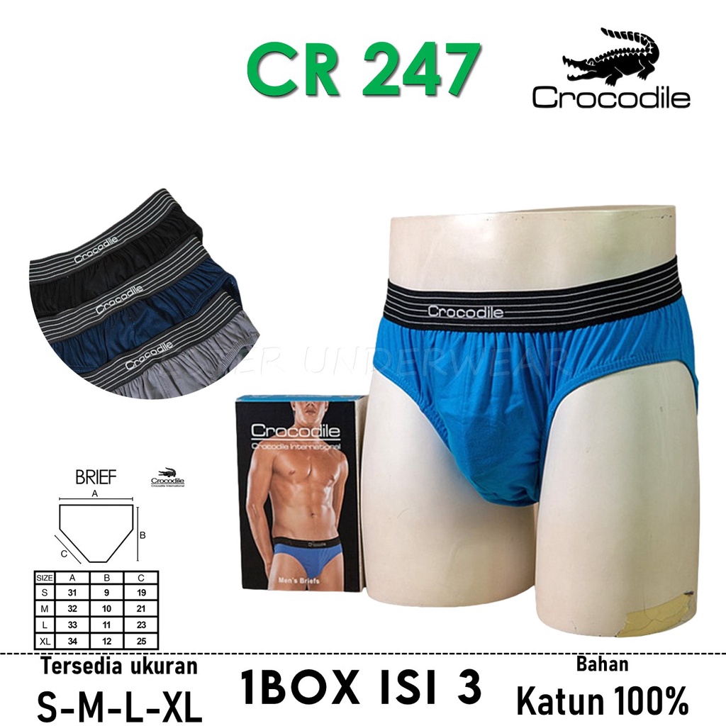 Celana Dalam Pria CROCODILE CR 247 Isi 3Pcs/Pack