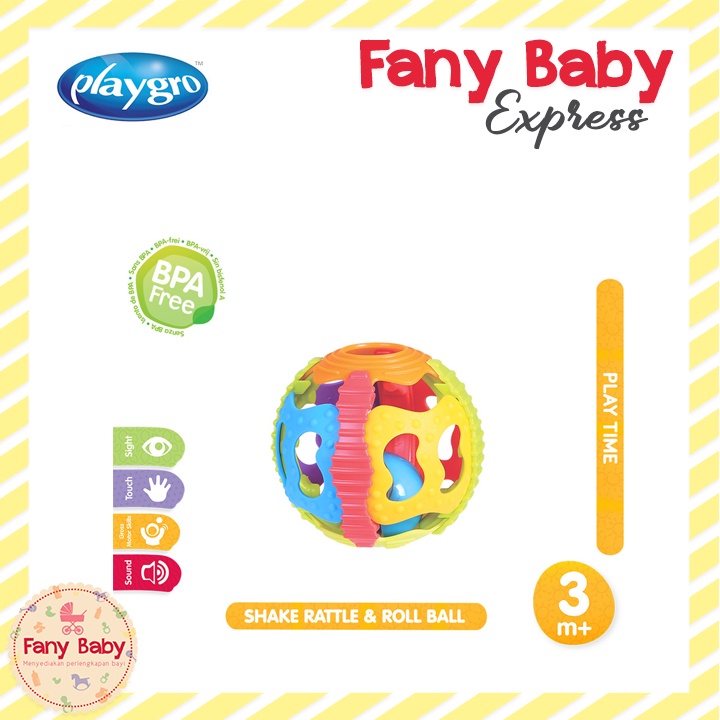 PLAYGRO SHAKE RATTLE &amp; ROLL BALL - 120753