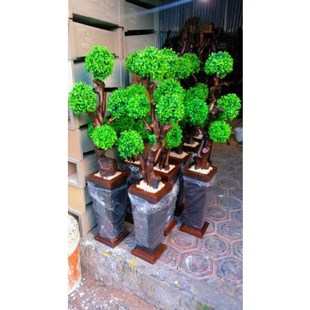 TINGGI 110CM LENGKAP VAS BEBATUAN POHON BONSAI BOLA IMPORT// POHON BONSAI ARTIFICIAL// POHON BONSAI 
