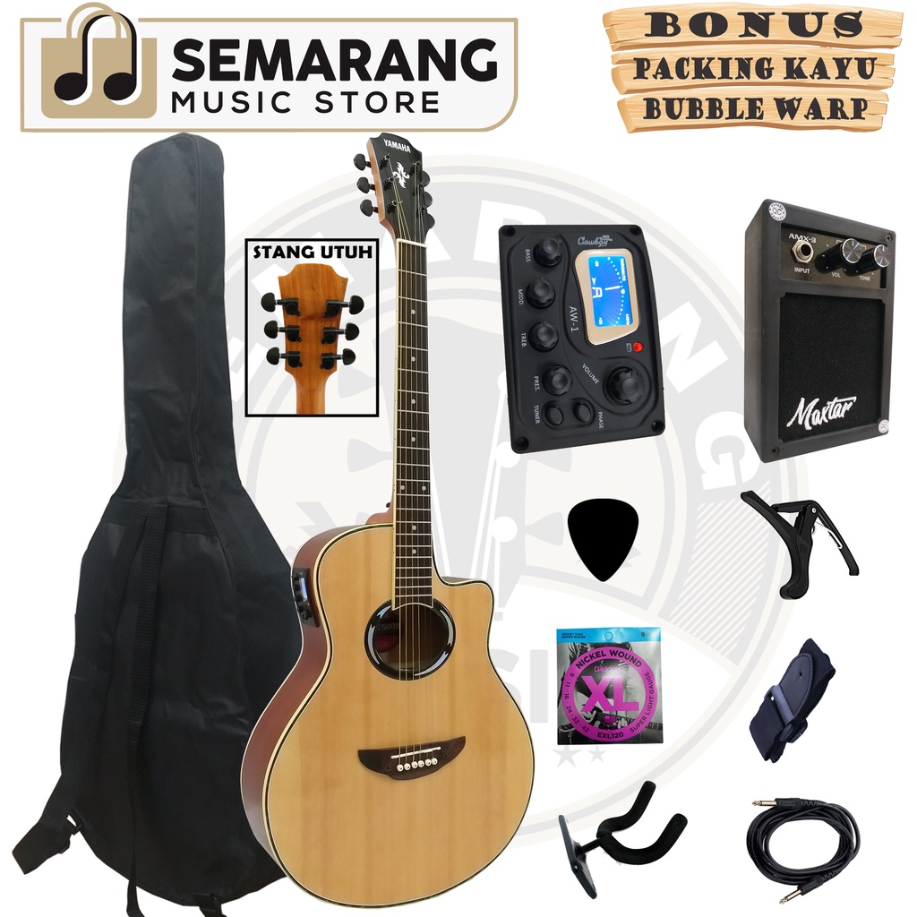 Gitar Akustik Elektrik APX 500II Equalizer Tuner Cowboy AW-1 Double Run Stang Utuh Tanpa Sambungan