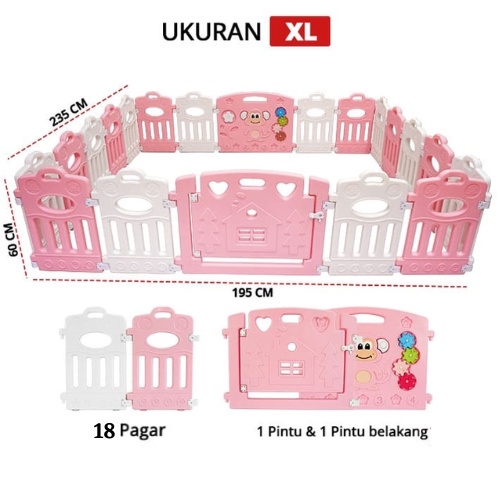 Pagar Anak Pagar Bayi Babyfence Import Kokoh Bisa Dilipat Motif Bulan Bintang Play fence