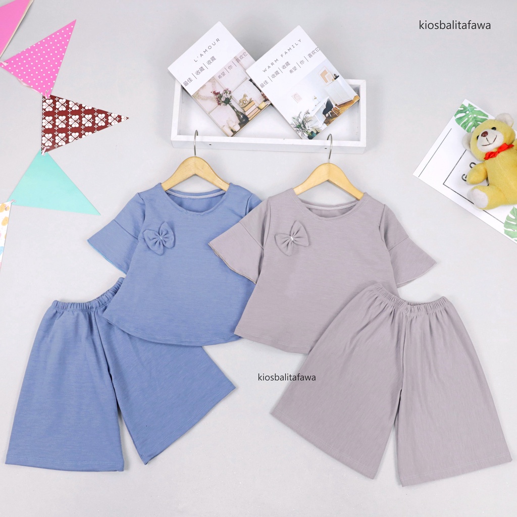 [POLOS] Setelan Lucy uk 2-3 Tahun / Baju Anak Perempuan Set Atasan Balita Blouse Kulot Balita Cewek