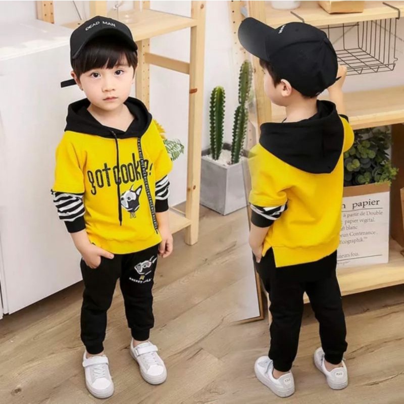 SETELAN PAKAI KUPLUK ANAK COWOK DAN CEWEK/SETELAN HOODIE ANAK TERBARU 1-5 TAHUN