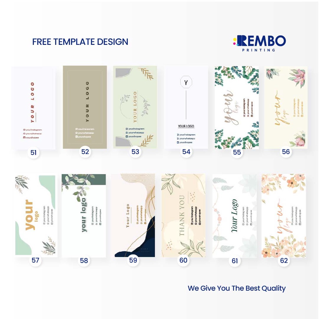 Hang Tag Bentuk (FREE TEMPLATE DESIGN) - Label Baju Bentuk - Cetak Hangtag Baju Bentuk - Label Merek - Hang Tag custom