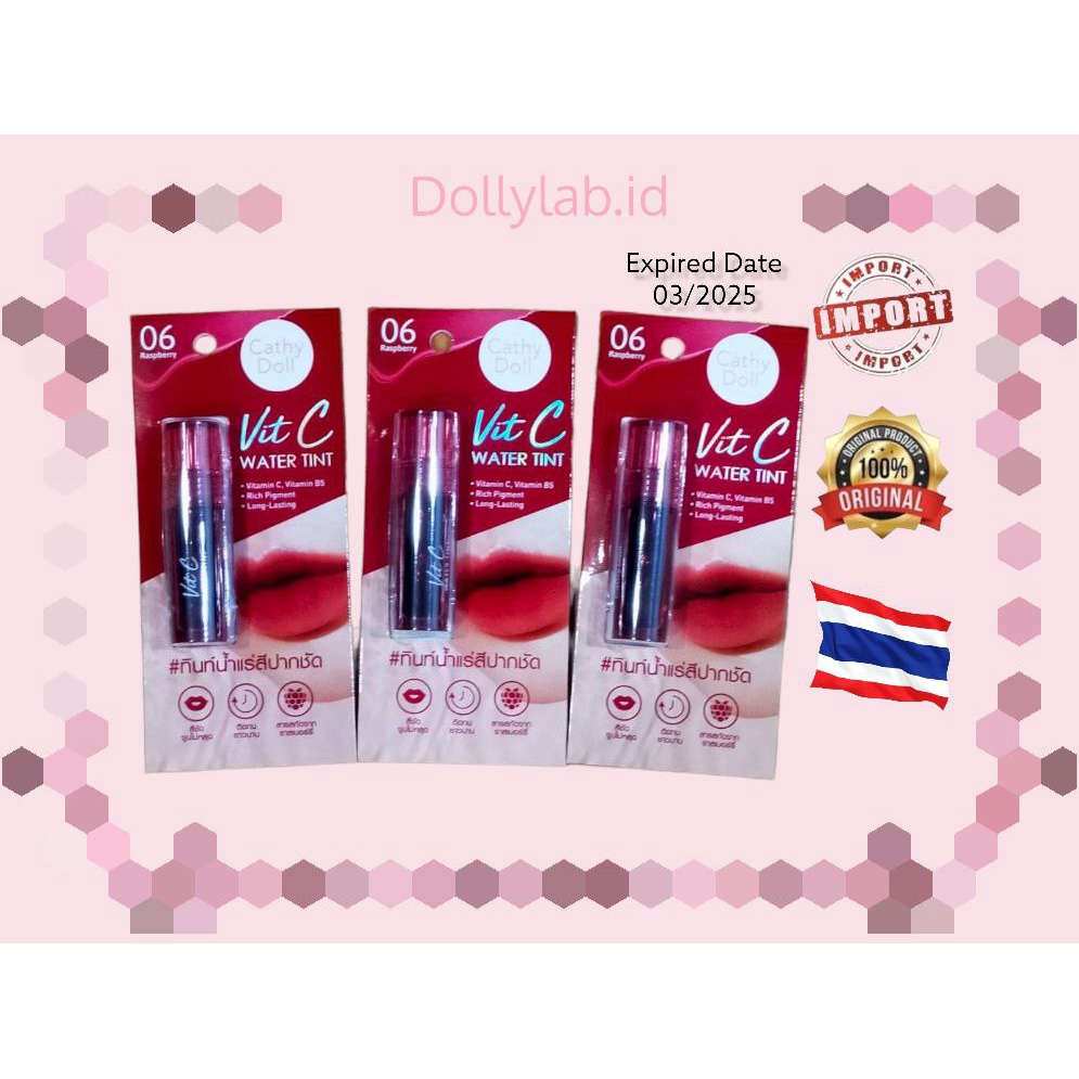 [BIG SALE] CATHY DOLL Vit C Water Tint | WIN METAWIN |Lip Tint | Lipstik 100% Original Thailand