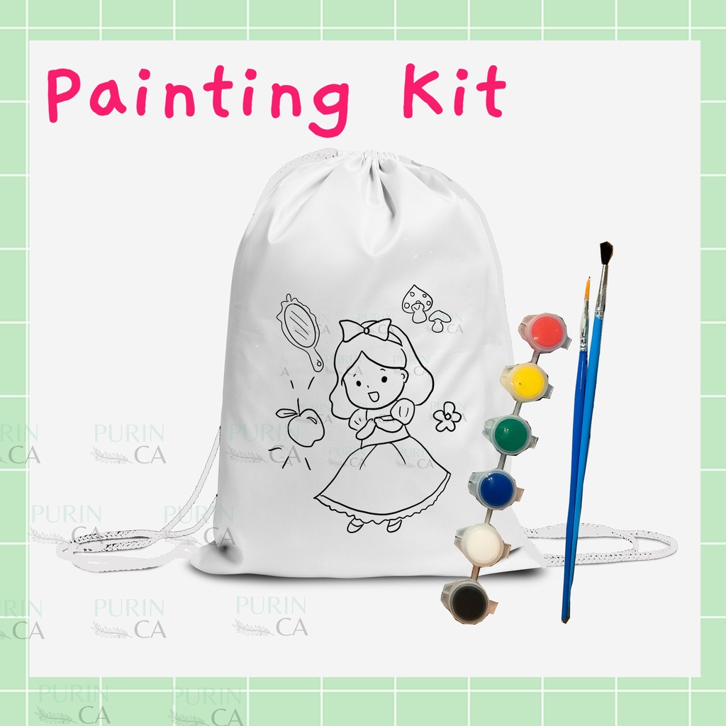 Painting Kit Coloring Kids Bag Motif Princess and Disney Cute