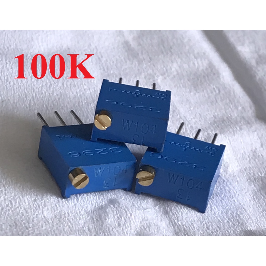 POTENSIOMETER presisi POTENSIO meter TRIMPOT multiturn adjustable variabel resistor VR 100K 100000 ohm ohms