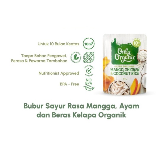 Only Organic - Mango Chicken Coconut Rice 170gr 10m+