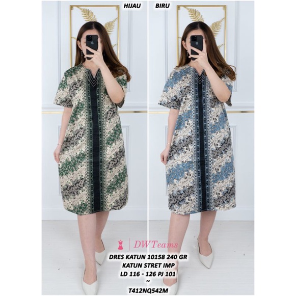 Dress Batik Adem JUMBO 1015 /ld 116-126