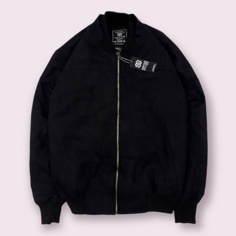JAKET PRIA BOMBER POLOS PRIA BAHAN CANVAS SUEDE/JAKET BOMBER POLOS TERLARIS PREMIUM