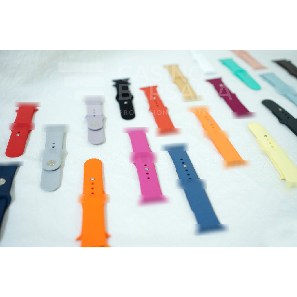 Soft Silicone Strap Untuk Watch Series 38 / 40/ 42 / 44mm S / M untuk  41 45mm strap Bahan Silikon Tali Jam