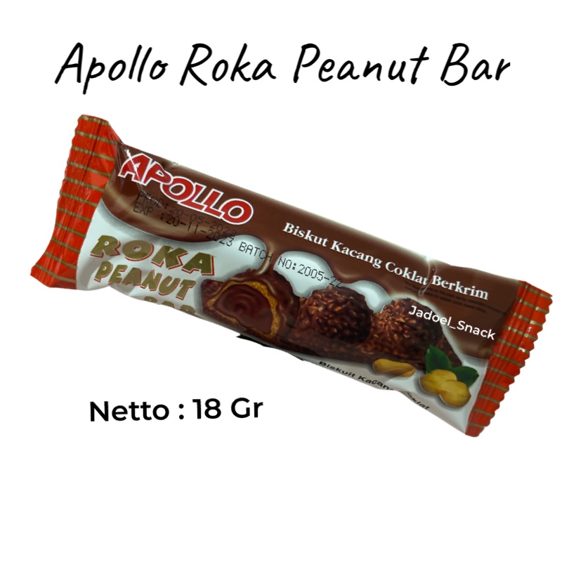 APOLLO Roka Peanut Bar 18 Gr Rasa Cokelat Hazelnut by Jadoelsnack