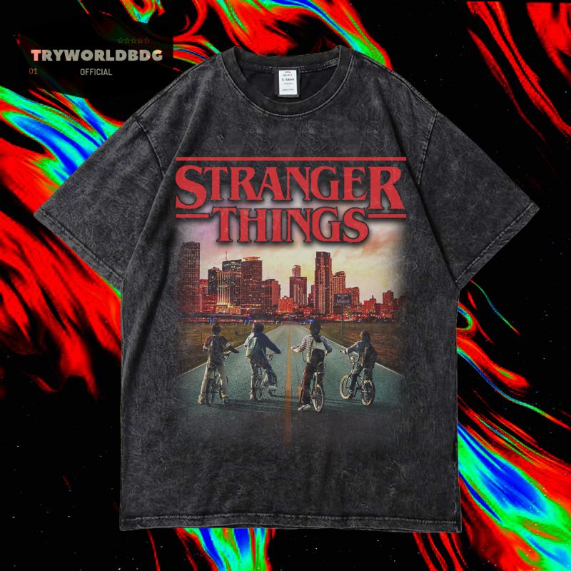 TRYWORLDBDG OFFICIAL "STRANGER THINGS" KAOS OVERSIZED | KAOS WASHED | STONE WASH | OVERSIZED T SHIRT