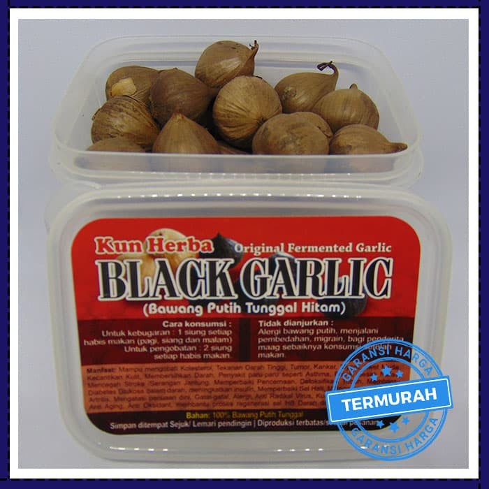 Kun Herba Black Garlic bawang putih tunggal hitam 250gram obat kolesterol dan darah tinggi secara al