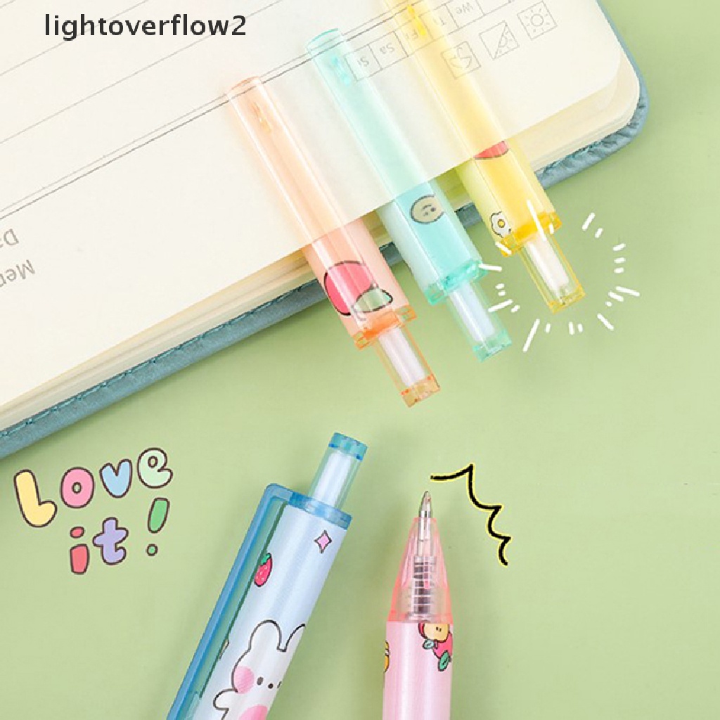 (lightoverflow2) 6pcs / set Pulpen Gel Tinta Biru Bisa Dihapus Untuk Sekolah / Kantor