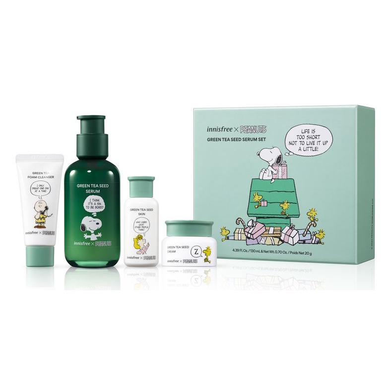 NEW INNISFREE X PEANUTS GREEN TEA SEED SERUM SET