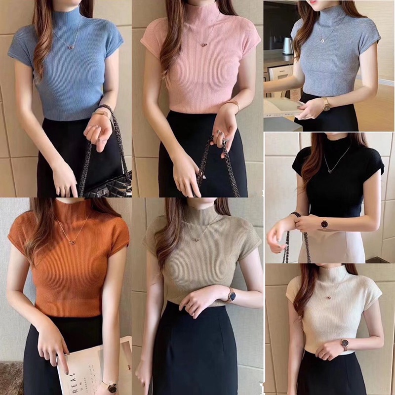 My Bra Baju Lengan Pendek / Atasan Wanita Kaos Turtleneck Blouse  Style BR-049