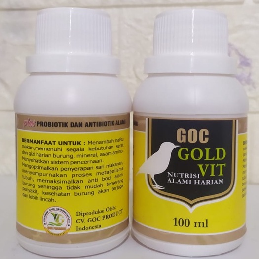 GOC GOLD VIT 100ML NUTRISI ALAMI UNTUK MENINGKATKAN METABOLIS BURUNG MURAI BATU KACER CENDET