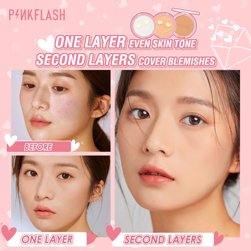PINKFLASH Pressed Powder OhMySelf Long-lasting Matte Lightweight Oil Control Bedak Padat Pinkflash