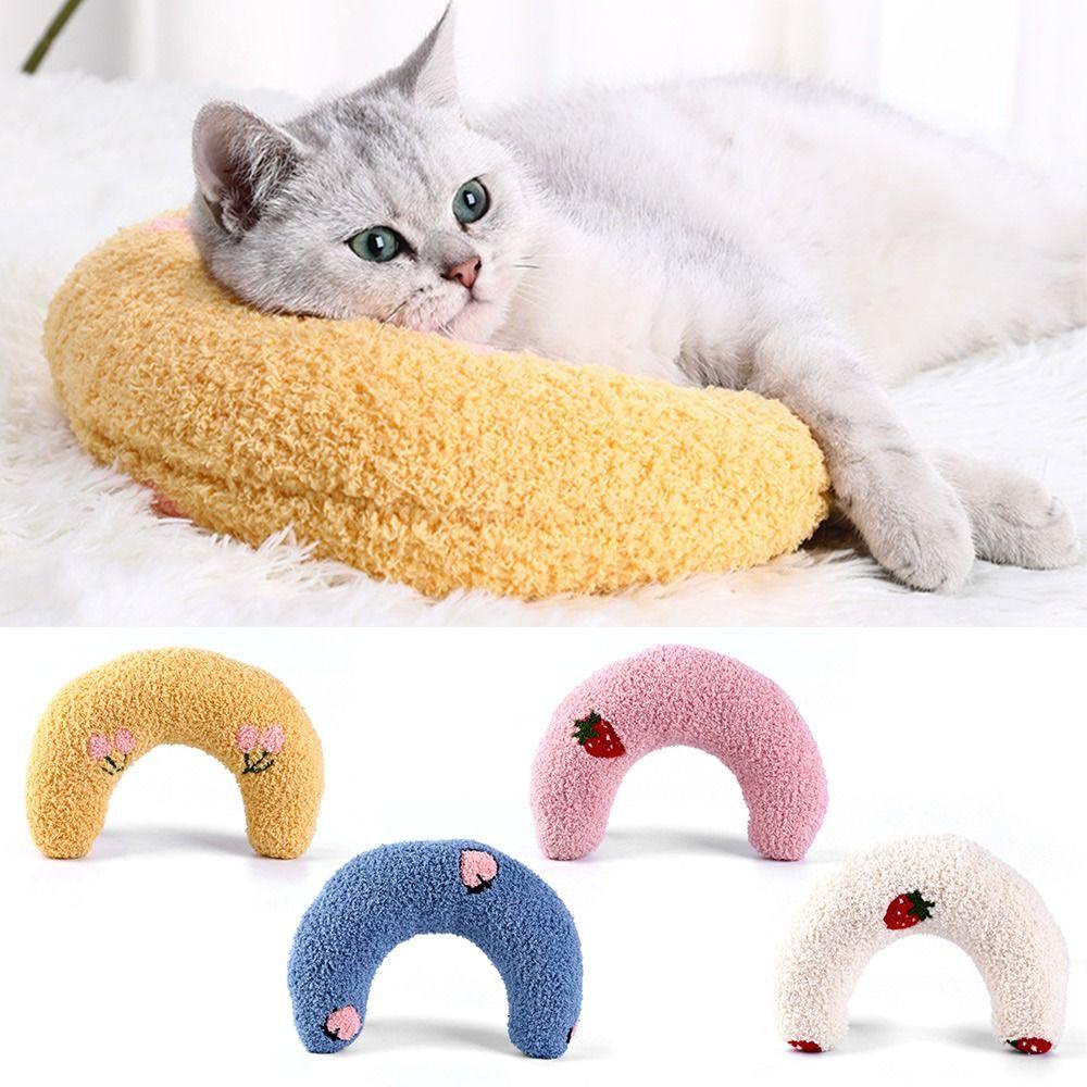 Solighter Cat Little Pillow Mode Deep Sleep Kitten Headrest U-Shaped