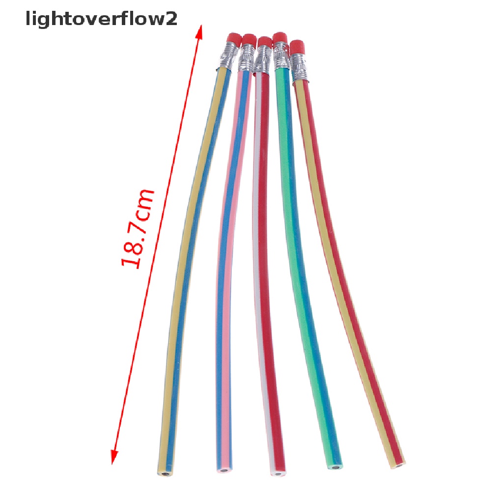 (lightoverflow2) 10pcs / Set Pensil Flexible Lembut Dengan Penghapus Untuk Menulis Anak (ID)