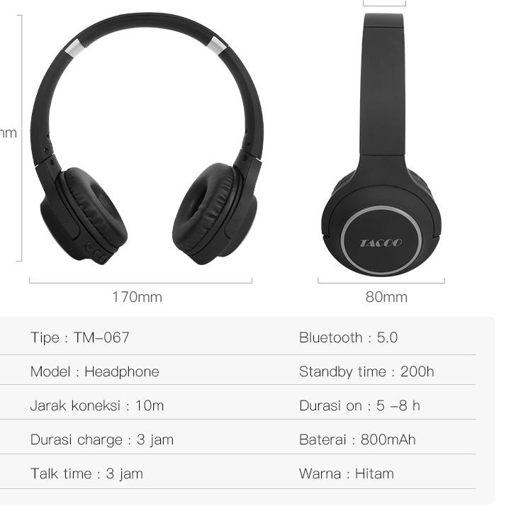 Banyak dicari--TACOO Headphone Bluetooth Headset Bluetooth In-Ear Deep Bass Stereo + Nirkabel Hifi S