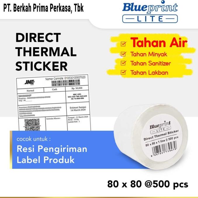 

Direct Thermal Sticker Label BLUEPRINT Lite 80x80 mm 500Pcs - 1 Roll