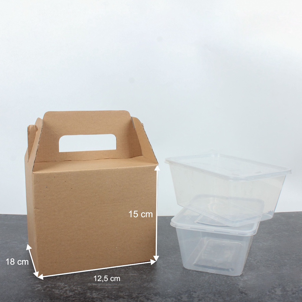 

10Pcs Box Jinjing Kotak Hampers 18x12,5x15cm Dus Parcel 2 Toples Mika Packaging Thinwall 1000ml