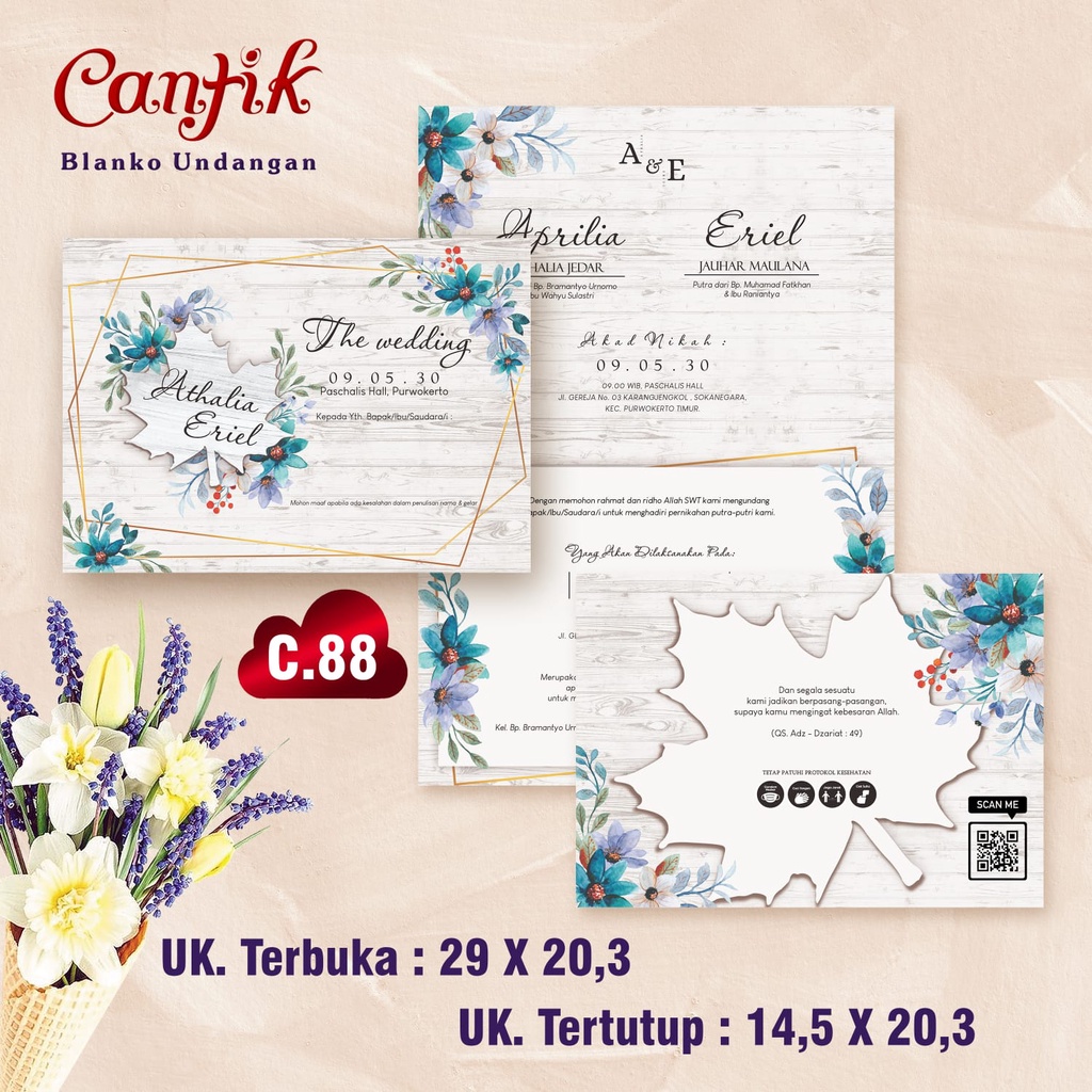 Blangko Undangan CANTIK 88 (Free File Corel)